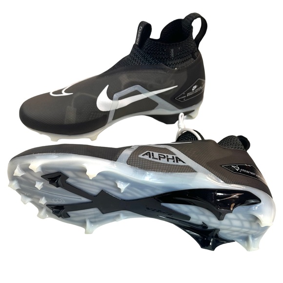 Nike Alpha Menace Elite 3 Football Cleats Men's Size:16 In Black/White/Iron Grey - Picture 10 of 16